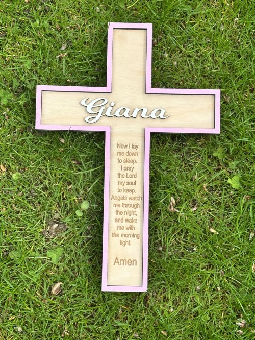 Personalized wooden cross with name 