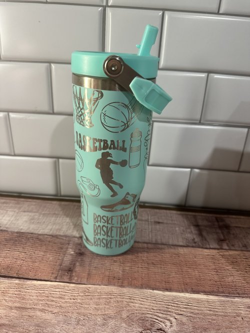 Basketball Female Style 30 Oz Flip top 