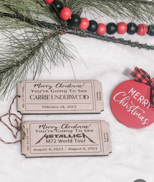 Custom Ticket ornaments 