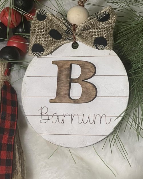 Last name Shiplap Ornament 